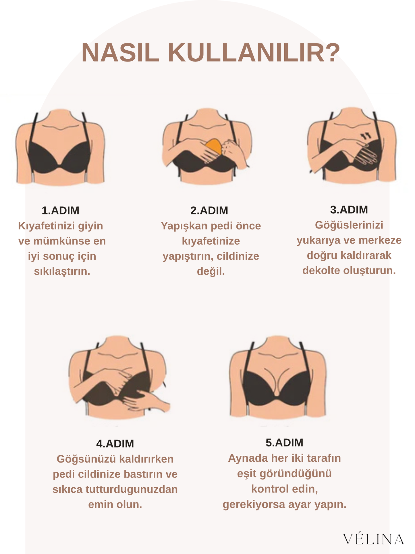 VÉLINA Push-Up Etkili Yapışkan Göğüs Pedi